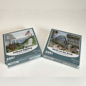 Sailboat and sea shells 500pc puzzle bundle